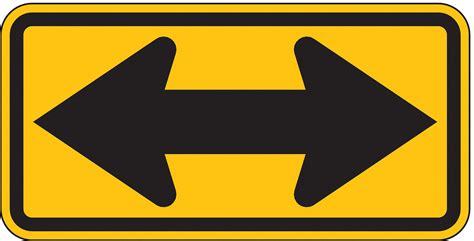 LYLE Double Arrow Traffic Sign, MUTCD Code W1-7, 12 in x 24 in - 3PLW1|W1-7-24HA - Grainger