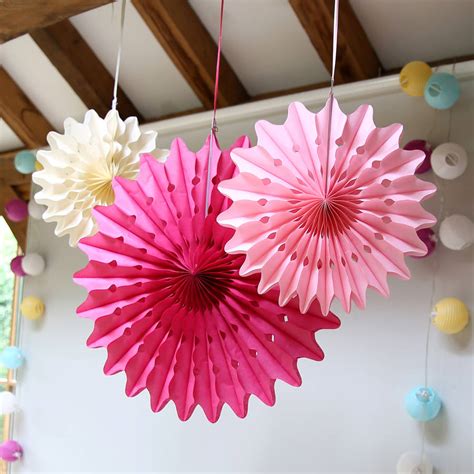 pastel paper fan decoration set by red lilly | notonthehighstreet.com