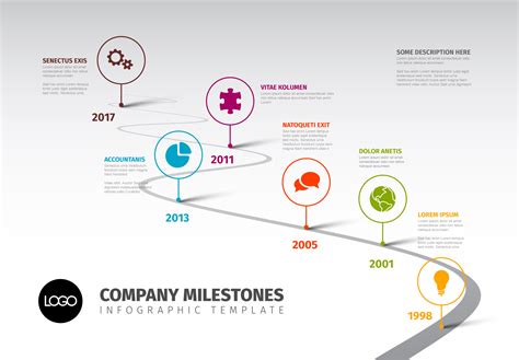 Timeline template with icons ~ Other Presentation Software Templates ~ Creative Market