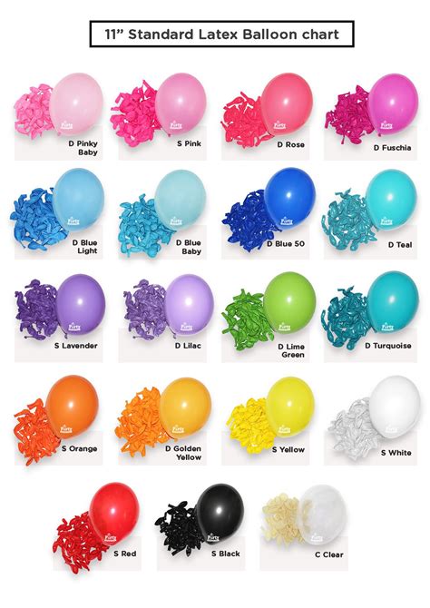 Latex Balloon Colour Chart Party Wholesale | Balloons, Balloon decorations party, Qualatex balloons