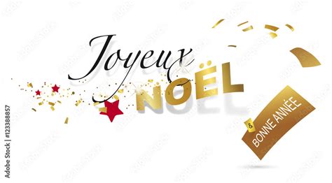 JOYEUX NOËL, BONNE ANNÉE, CARTE Stock Vector | Adobe Stock