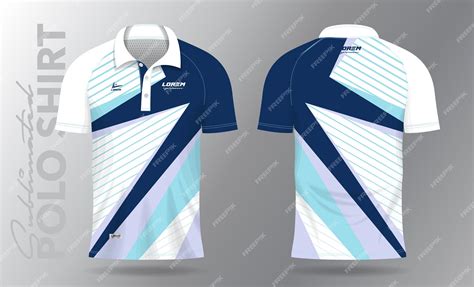 Premium Vector | Sublimation blue Polo Shirt mockup template design for sport uniform