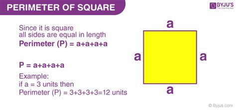 Perimeter of Square - Definition, Formula, Derivation of Perimeter of a Square, Examples