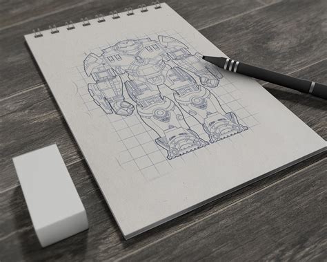 Free Illustrations / Drawing Sketchbook Mockup PSD - Good Mockups