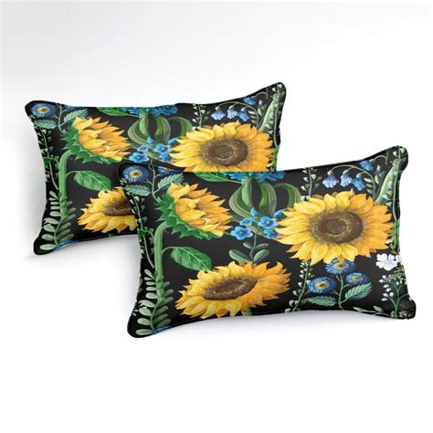 Floral Black Sunflower Bedding Set – Beddingify