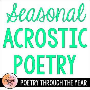 Months & Seasons - Acrostic Poem Templates by Megan Joy | TpT