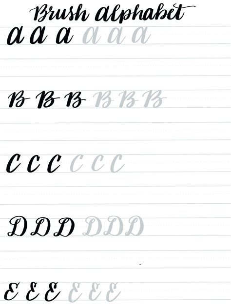 Calligraphy Alphabet For Beginners Worksheets