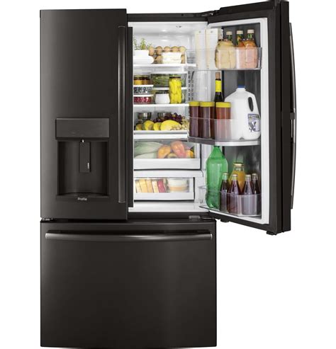 GE Profile Series 27.8 Cu. Ft. French Door in Door Refrigerator Black stainless steel PFD28KBLTS ...