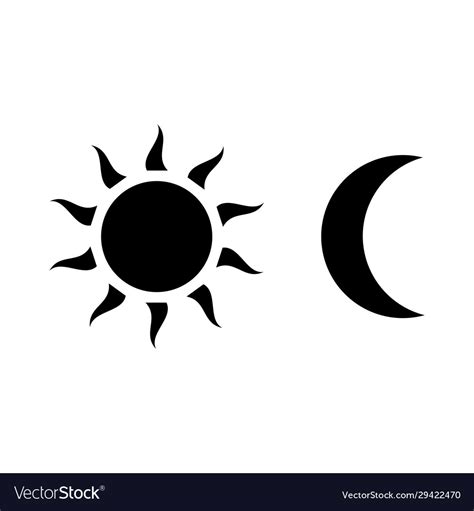 Moon and sun icon isolated on white background Vector Image