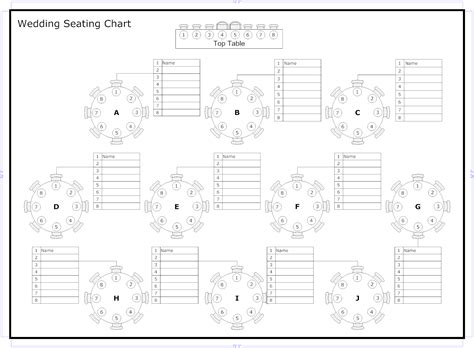 Printable Seating Chart Template