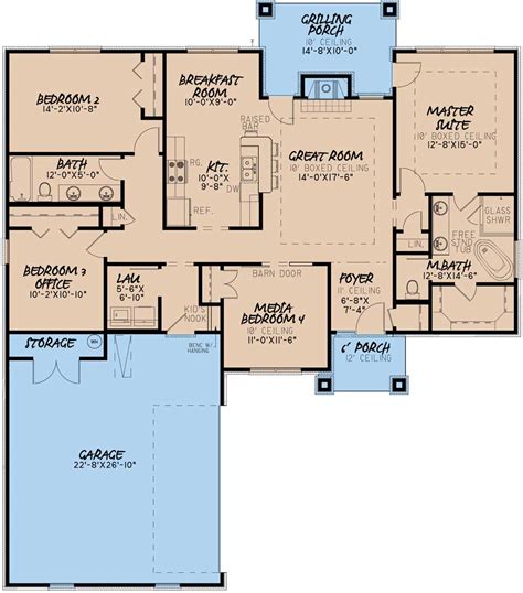 Modern House Plan - 4 Bedrooms, 0 Bath, 1649 Sq Ft Plan 12-1500