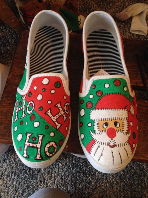 Christmas shoes I painted | Painted shoes diy, Christmas shoes diy, Diy shoes