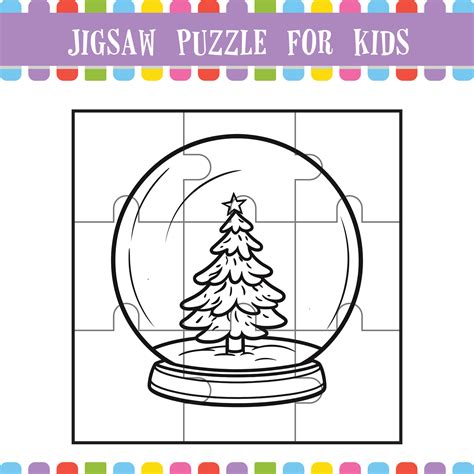 Jigsaw Puzzle For Kids Christmas Theme 30912059 Vector Art at Vecteezy