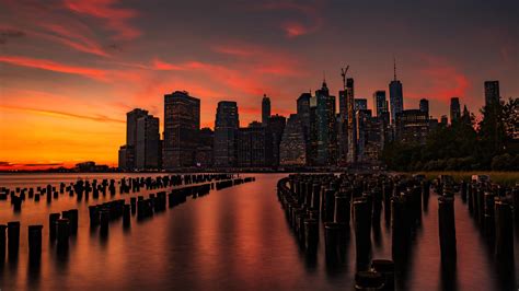 1920x1080 Resolution New York Sunset 1080P Laptop Full HD Wallpaper - Wallpapers Den