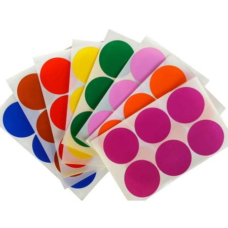 Round 2" inch Sticker 50mm dot labels - Colored Circle Stickers - Permanent Adhesive - in ...