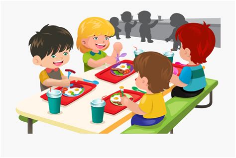 Lunch Table Clipart Cartoon Kids Eating At Lunch Table School | Images and Photos finder