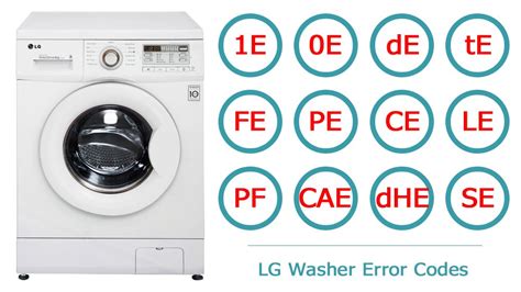 LG washer error codes | Washer and dishwasher error codes and troubleshooting