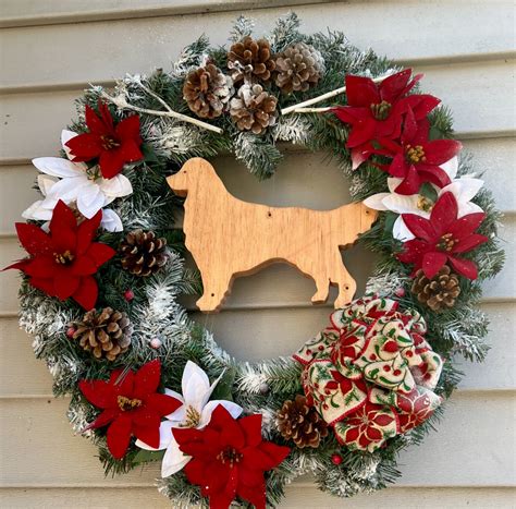 Christmas Wreath, Christmas Dog Wreath, Evergreen Wreath, Dog Lover Wreath, Holiday Wreath ...