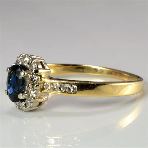 Sapphire & Diamond Ladies Cocktail Ring | 0.16 ctw, SZ 8.5 | – 100 Ways