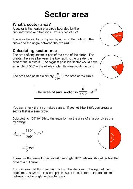 Arc length and sector area - Benjamin-Mills