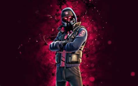 Download wallpapers Assassin Featured Abstrakt, 4k, purple neon lights, Fortnite Battle Royale ...