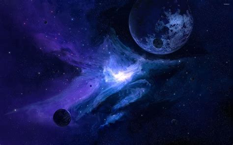 Planet in the blue galaxy wallpaper - Space wallpapers - #52876