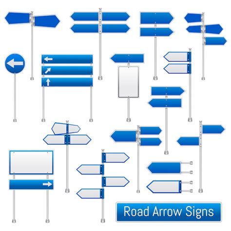 Free Vector | Road Arrow Signs Realistic Set