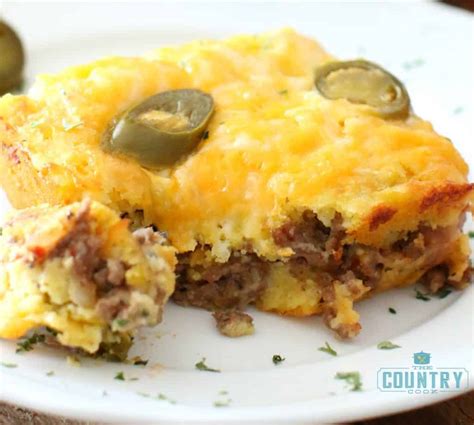 Cheesy Beefy Cornbread Casserole - The Country Cook