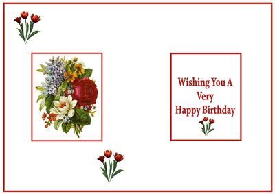 Vintage Floral Birthday Insert - CUP166541_719 | Craftsuprint