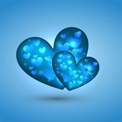 beautiful heart illustration in blue background 458837 Vector Art at Vecteezy