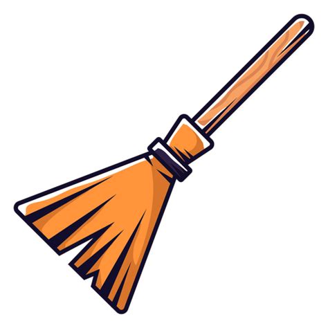 Witch Broom Cartoon Icon PNG & SVG Design For T-Shirts