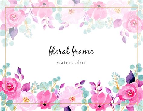 Premium Vector | Pink flower watercolor background