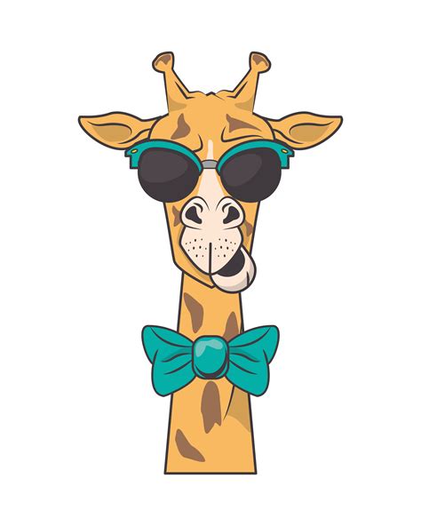 funny giraffe with sunglasses cool style 2002888 Vector Art at Vecteezy