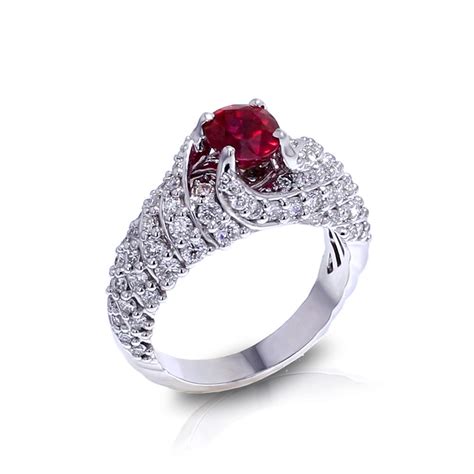 Spiraling Ruby Diamond Ring - Jewelry Designs