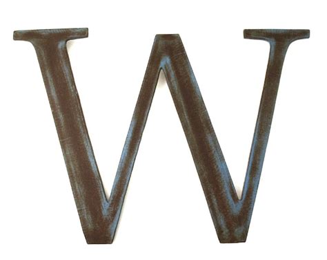 Metal Letter W Sign Rustic Metal Letter Metal by georgiametalart