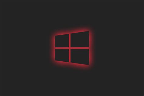 4K, Microsoft, operating system, Windows 10, simple background, glowing, window, red, HD ...