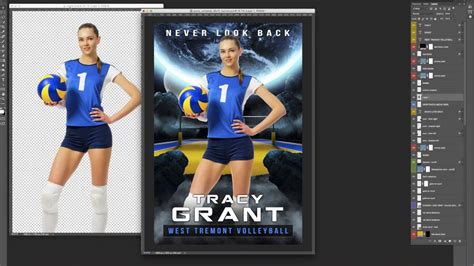 Volleyball Photoshop Template Embellishments Craft Supplies & Tools trustalchemy.com