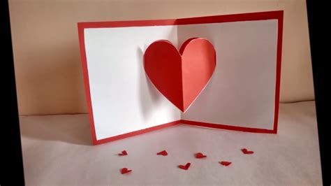 Heart pop-up card by Zainab - YouTube