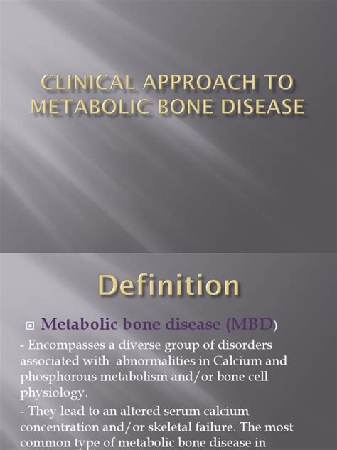 Clinical Approach To Metabolic Bone Disease | PDF | Bone | Diseases And Disorders