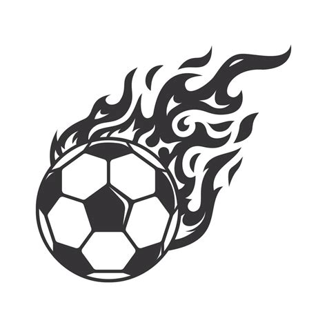 Hot soccer ball fire logo silhouette. football club graphic design logos or icons. vector ...