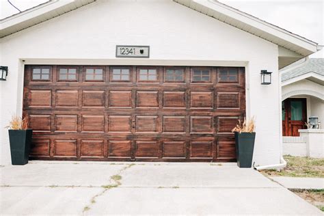 Create a Faux Wood Garage Door with Gel Stain - Crazy Life with Littles