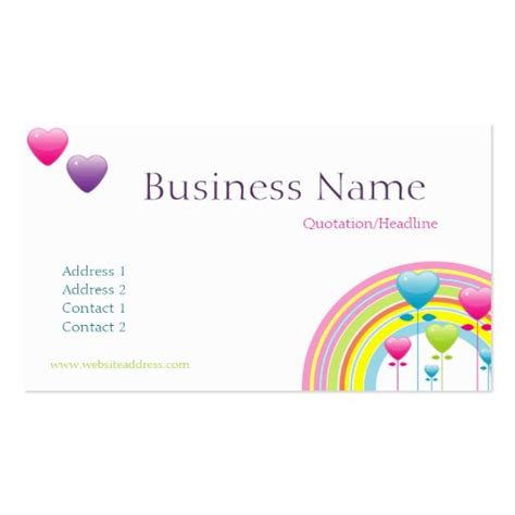 Balloon Business Cards Templates Free - Printable Word Searches