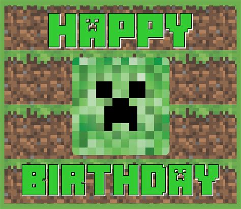 Minecraft Birthday Card Printable