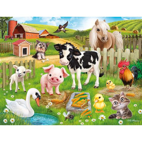 Farm Animal Club 100 Large Piece Jigsaw Puzzle | Bits and Pieces