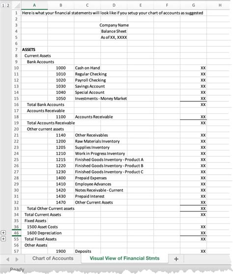 Excel Chart Of Accounts Template | DocTemplates