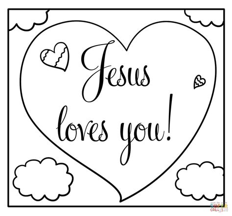 Jesus Loves You - Encouraging Christian Note coloring page | Free Printable Coloring Pages