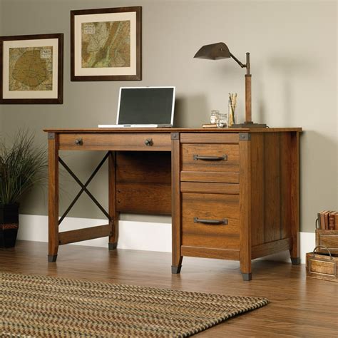 Sauder Carson Forge Desk with 3 Drawers, Washington Cherry - Walmart.com - Walmart.com