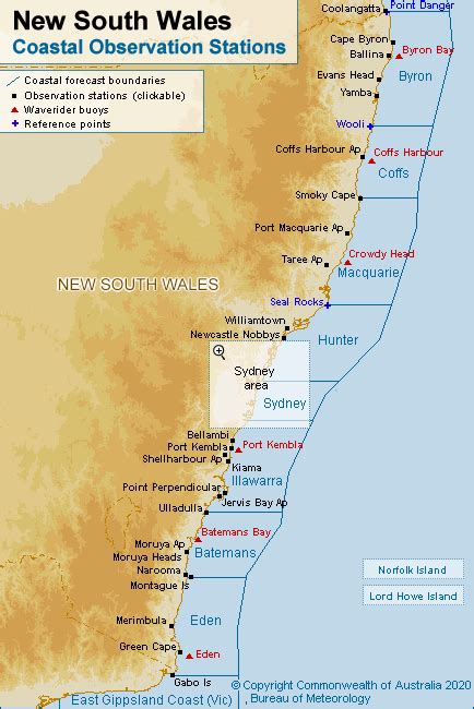 New South Wales Weather Coastal Observation Stations