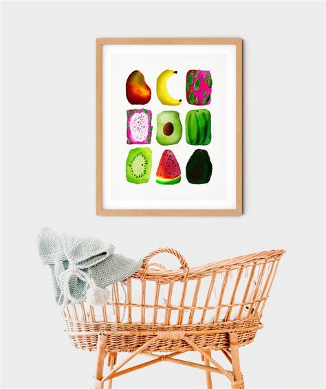 Printable Fruit Wall Art, Modern Fruit Print, Digital Fruit Art, Dragon Fruit Print, Digital ...