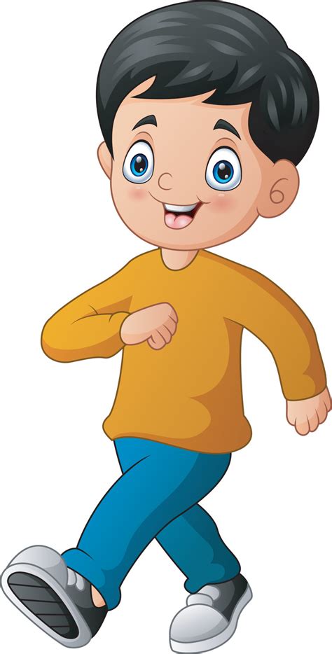 Cartoon illustration of smiling a boy walking 6732012 Vector Art at Vecteezy